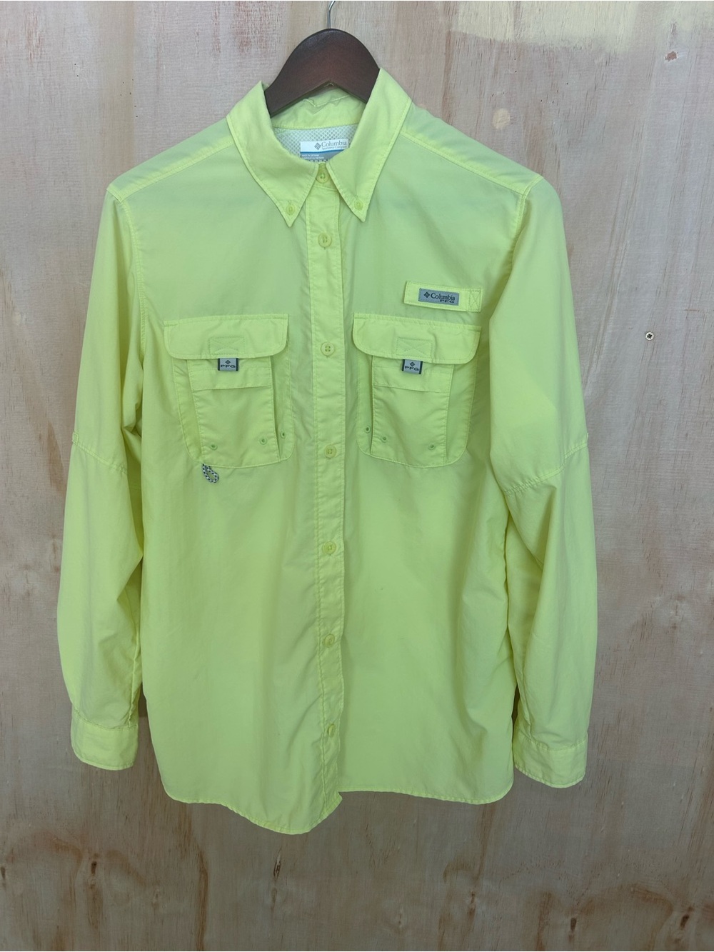 Columbia Neon Yellow Performance Fishing Shirt